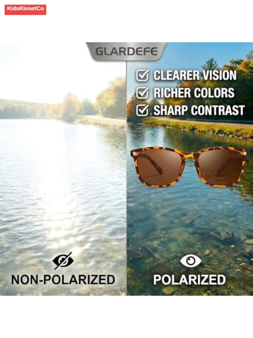 Kids Polarized Sunglasses - Flexible TP90 Frame with UV Protection